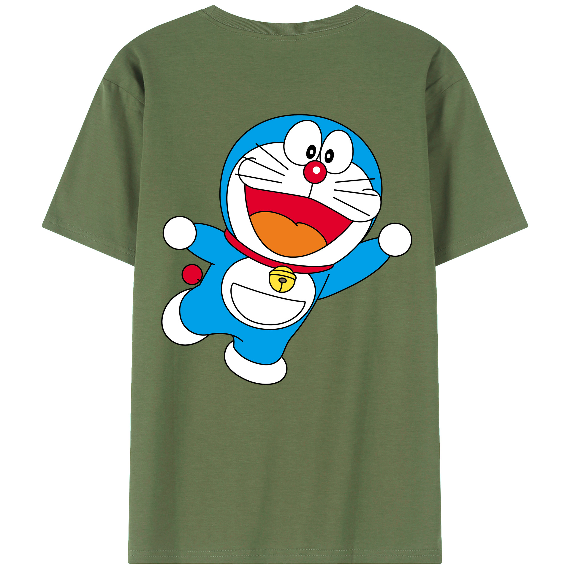 （画像用） ドラえもん Doraemon 綿100％ メンズ半袖Tシャツ（バックプリント） 通気性